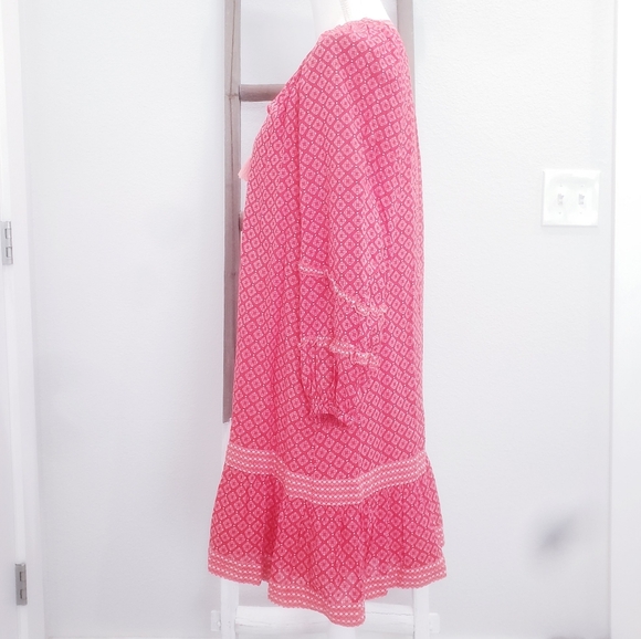 Vineyard Vines Tile Dress In Chelsea Geo Red Size Large - Picture 6 of 9